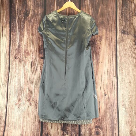 Talbots Shift Dress Womens 6 Gray Metallic Tweed Wool Blend Short Sleeve Lined - Picture 7 of 8